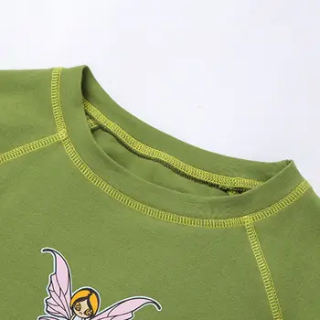 Moterys Vasarą Trumpomis Rankovėmis Žalia T-Shirt Animacinių Filmų Drugelis Pasakų Laiškai Spausdinami Pasėlių Viršuje Bodycon O-Kaklo Streetwear