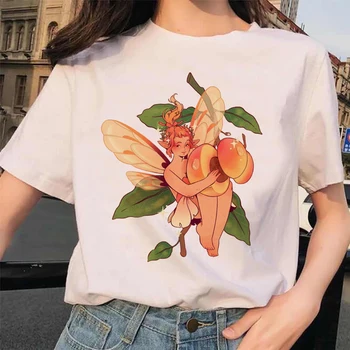 Moterų 2020 m. Vasarą Orange Akvarelė Vaisių Mielas Animacinių filmų Lady T-shirts Top Marškinėliai Moteriški Vyriški Grafinis Moterų Tee Marškinėliai Mergaitėms
