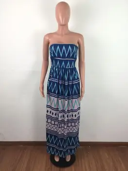 Moterų Geometrinis Spausdinti Prarasti Maxi Vestidos 2020 Karšto Pardavimo Vasaros Femme Stebėjimo Ilgas Berankovis Suknelė Su Kišenėje