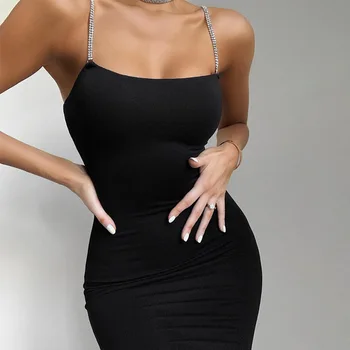 Moterų Mados 2020 Atsitiktinis Suknelės Seksualus Diamond Spageti Dirželis Suknelė Plonas Liesas Backless Mini Suknelė Bodycon Gril, Vasaros Drabužių