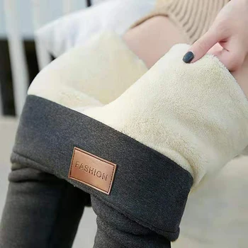 Moterų Šiltas Antblauzdžiai Žiemos Aksomo Kelnės pašiltintos Išlaikyti Šiltas Vilnos Legging vientisos Spalvos Legging Tampri, Patogi