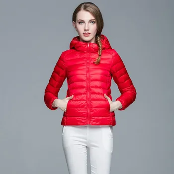 Moterų Žiemos Paltai 2019 Nauja Ultra Light Balta Antis Žemyn Striukė Plonas Moterų Žiemos Puffer Jacket Nešiojami Vėjo Žemyn Paltai