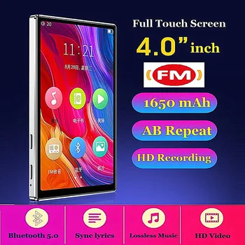 MP4 Grotuvas Bluetooth 5.0 Visą Touch Ekranas HD HIFI FM Radijo Muzikos 8GB 4 colių MP4 MP5 Player Paramos VideoTF Kortelę Su Garsiakalbiu