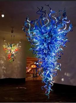Murano Stiklo Šviestuvo Šviesos Šiuolaikinės Mėlyna Pūsto Stiklo Sietynas Parduoti LED Lemputės