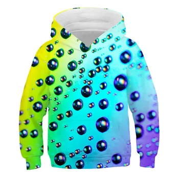 Mėlyna 3D Vandens Lašeliais, Spausdinimo hoodies Berniukų, Mergaičių 2020 M. visiškai Nauja, ilgomis Rankovėmis puloveriai vaikų Harajuku Atsitiktinis mados hoodies