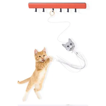 Naminiai gyvūnai Katės žaislai Traukti Žiedą Mielas Formos Funny Cat Stick Gali Būti Pakabinama Katė Laipiojimo Rėmas Durų Rankena Katė Žaislas