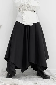 Naminis Yoji Yamamoto tamsiai departamento Moterų drabužiai, super atsitiktinis dizainas jaučiasi neteisėta pločio kojų kelnės