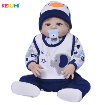 Naujagimio Lėlės 23 Colių Full Silikono Kūno Reborn Baby Doll Žaislas Berniukas 57 cm Realistiškas Kūdikių Lėlės Nekilnojamojo Gimęs Kūdikis Gimtadienio Dovanos