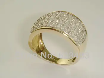 Naujas 14 karatų Geltonasis Auksas Diamond 1.00 ct Žiedą