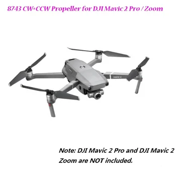 Naujas!!! 2 Poros 8743 CW+CCW DJI Mavic 2 Pro Zoom Sraigto 8743 Mažai Triukšmo Sraigtai Quick-Release Drone Atraminiai Ašmenys Priedai