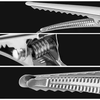 Naujas Aligatorius Plaukų Clips Metalo Dantų Prongs Plaukų Clips Plaukų Formavimo Sectioning Įrašus 