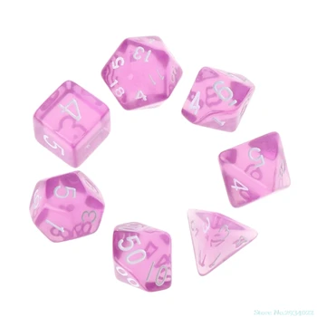 Naujas Cool 7pcs Polyhedral Multi Sided Dice D4-D20 Dungeons&Dragon 