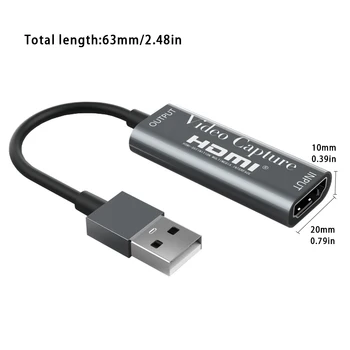 Naujas Mini 1080P HDMI USB 2.0 Video Capture Card Telefono Žaidimas Įrašymo Langelį PC 