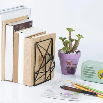 Naujas Retro Stiliaus Geometrinis Bookends Dekoratyvinis Geležies Knygų Kamščiai, Skirti Namų Biuro Unikali Knyga Lentynoje, Namų Puošybai