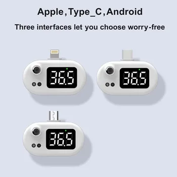 Ne-susisiekite su Infraraudonųjų spindulių Termometras Telefono USB OTG Žmogaus/Objekto Temperatūra Prietaiso Tipas-C/Android/iOS sąsajos Neprivaloma