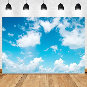 Neoback Dangus Mėlynas Fonas Vinyl White Cloud Naujagimiui Apačioje Prop Sienos Kambaryje, Fotografijos Fone