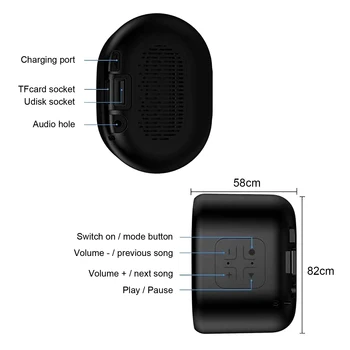 Nešiojamą Bevielį Bluetooth 5.0 Garsiakalbis su Mikrofono Triukšmo Mažinimo Stereo