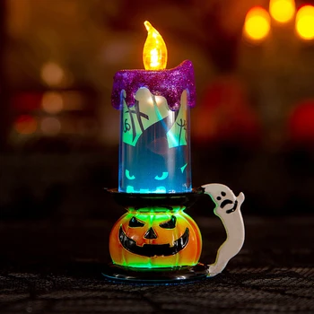 Nešiojamų Mažas Helovinas Lempos Helovinas Moliūgų Šviesos diodų (LED) Flameless Elektroninė Žvakė Stalo Puošmena Festivalis Šaliai Dekoro