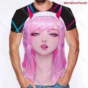 NULIS DU 3D Atspausdintas Marškinėlius Hentai Sexy Lolita Anime Darling Į Franxx Marškinėliai Vyrams Atostogų Tees Hip-Hop Unisex Streetwear