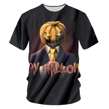 OGKB Happy Halloween 3D Atspausdintas Naujas Moliūgų Gotikos Moterų Karšto Pardavimo Marškinėliai, Dydį, Laisvalaikio, O Kaklo Marškinėlius 5XL