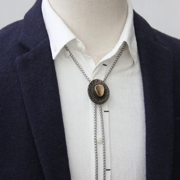 Originalaus dizaino bolotie nerūdijančio plieno lynų lydinio skrybėlę bolo kaklaraištis vyrams asmenybės kaklo kaklaraištis madingas aksesuaras