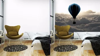 Pasirinktinis Dydis 3D Foto Freskos Karšto Airballon Dangaus, Nuimamas Sienos Dokumentai, lipnios Vinilo Sienos Lipdukas Meno Namų Dekoro