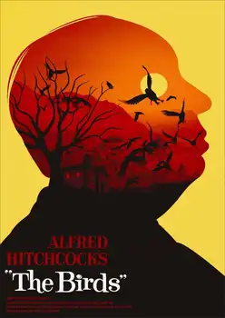 Paukščių 1963 Alfred Hitchcock Filmą Kino Retro Vintage Plakatas Dekoratyvinės Sienų Lipduko Drobės Tapybos Namų Meno Namų Dekoro Dovana
