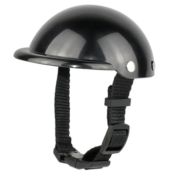 Pet Helmet Hat Juokingas Cool Plastiko Motociklo Šalmas Katėms Smulkaus Ir Vidutinio Šunys Reguliuojamas Nailono Smakro Dirželio Dydis S M