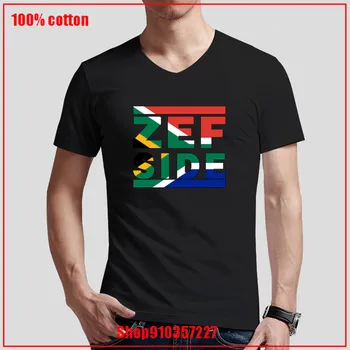 Pietų Afrikos Vėliava Die Antwoord Zef Pusėje Vyrų, V-neck Tee mados Užsakymą marškinėliai Vyrams Aukštos Kokybės Vasaros Stiliaus Karštą Vasaros T-shirt