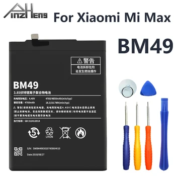 PINZHENG Mobiliojo Telefono Bateriją Xiaomi Mi Max BM49 Batterie 4900mAh Realias galimybes Pakeitimo BM49 Batteria Su nemokamais Įrankiais