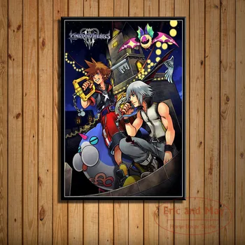 Plakatai ir Spausdina Kingdom Hearts Vaizdo Žaidimas Karšto Anime ir Animacinių filmų Plakatą, Wall Paveikslų Tapybos Drobės už Kambarį, Namų Dekoro