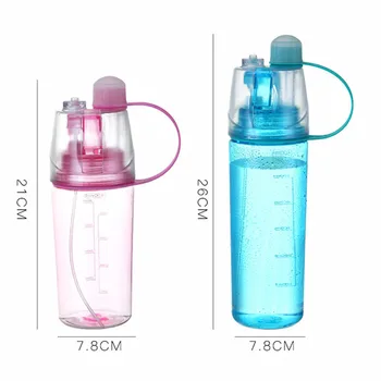Plastikiniai gerti vandens butelis Kūrybos Mygtuką Rūkas Purškimo Butelis, Lauko Dviračių, Dviračių sporto, vandens butelis