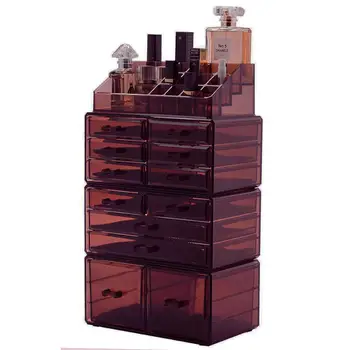 Plastikiniai spintoje Rack Skaidrus Kavos kosmetika, sandėliavimas su drawers180821318