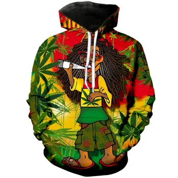 PLstar Kosmosas HipHop Reggae, Bob Marley Tracksuit Streetwear Unisex Naujas Mados Puloveris 3DPrint ilgomis rankovėmis Hoodies/Striukė-3