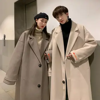 Pora dėvėti vilnoniai paltai 2020 m. žiemos viduryje ilgis vyrų ir moterų korėjos mens paltas Karšto Pardavimo