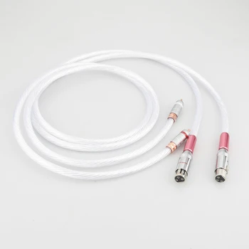 Pora Sidabro Padengtą Analoginis RCA Audio Sujungimo kabelis Vyrų ir XLR Female Prijunkite Garso Kabelį