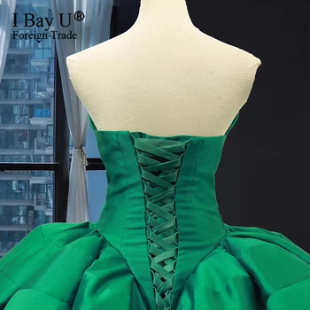 Prabanga 3D Formos, Žalia Kamuolys Chalatai Vestuvės Dress 2020 Saudo Arabijos Dubajus Satino Derliaus Musulmonų Vestuvinės Suknelės chalatas de mariee