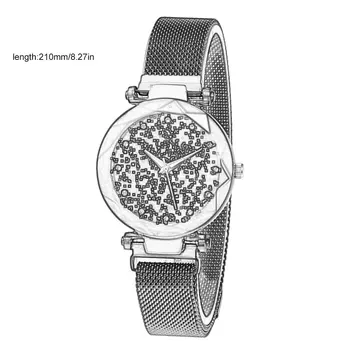 Prabanga Žvaigždėtas Dangus Moterų Laikrodžiai Magnetinio Tinklelio Juostos Laikrodžiai Cirkonio Kvarco Moterų Verslo Laikrodis