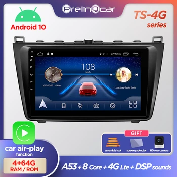 Prelingcar Android 10.0 NE DVD 2-Din Automobilio Radijo Multimedia Vaizdo Grotuvas, Navigacija, GPS Mazda 6 2007 M. 2008 M. 2009-2012 M. Octa-Core
