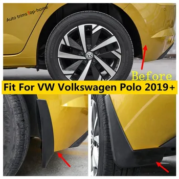 Priekiniai Galiniai Litų Purvo Atvartais Mudflaps Splash Apsaugai Purvasargių Sparnas Raštas Padengti Apdaila VW Volkswagen Polo 2019 2020 2021