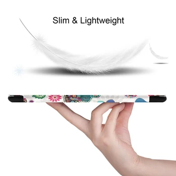 PU Odinis dėklas, skirtas Samsung Galaxy Tab 10.1 2019 SM-T515 T510 Tablet Atvejais Auto-miego Magnetinis Dangtelis Stovi Išorinis Apvalkalas