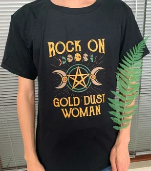 PUDO-XSX 1pcs Roko dėl Aukso Dulkių Moteris Laišką Atspausdinta Marškinėliai Stevie Nubrozdinimų Gatvės Stiliaus Mados Apranga Vyras Moteris