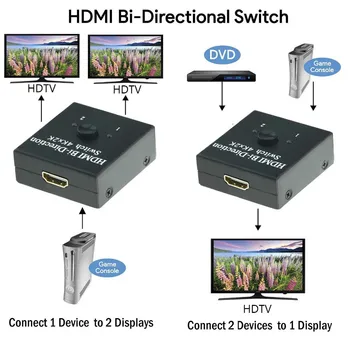 Quevinal HDMI Jungiklis 2X1 arba HDMI Splitter 1X2 HDMI bi-krypties perjungiklis splitter selektorių su HDCP Įeitis, 3D, 4K*2K 1080p