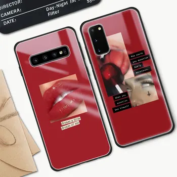 Retro Red Modelio Meno Stiklas Case For Samsung Galaxy S20 FE S10 S8 S9 Plus S10e Pastaba Ultra 10 20 9 8 Grūdintas Telefonas Apima