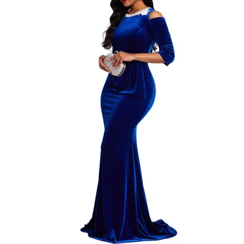 Royal Blue Undinė Derliaus Prabanga, Seksualios Moterys Šalis Suknelė Plius Dydis Ilga Suknelė Bodycon Vestuves Vakare Maxi Suknelės Žiemą