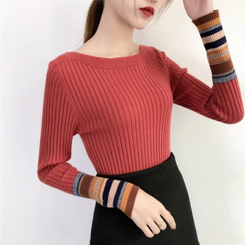 Rudenį puloveriai moterų 2018 naujas qiu dong han edition ilgomis rankovėmis joker mezgimo apykaklė auginti vieną dorovės padaryti