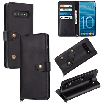 Samsung galaxy S10 plius S10E G973 G970 G975 S10P S10+ Odinis dėklas flip cover telefono, piniginės, kortelių lizdai kišenėje coque korpusas