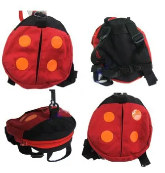 Saugos diržų kuprinės vaikams raudonos boružės stiliaus anti-lost mielas krepšys