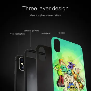 Scooby Doo Stiklo Minkšto Silikono Atveju iPhone 12 11 Pro X XS Max XR 8 7 6 Plus SE 2020 M S Mini Balck Dangtis