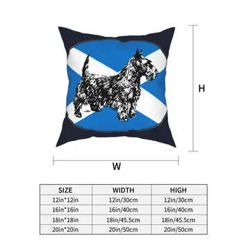 Scottie Šuo Škotijos Terjeras Vėliava Škotijos Mesti Pagalvę Padengti Dekoratyvinis Pagalvės Užvalkalas Derliaus